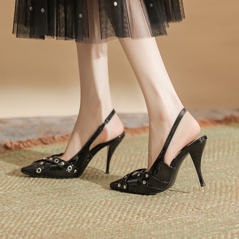 السيدات الصنادل الكعب العالي للصيف النسائي الفرنسي...