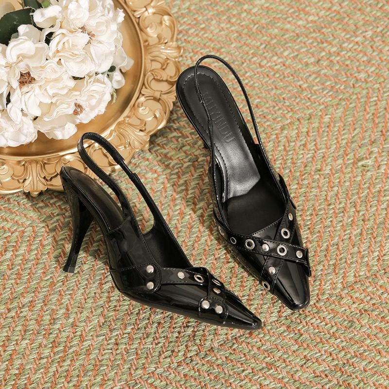 السيدات الصنادل الكعب العالي للصيف النسائي الفرنسي...