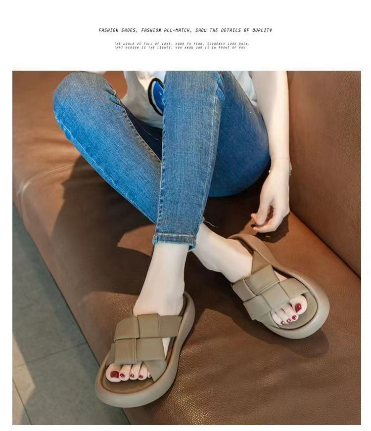 ارتداء صيفي للنساء، نعال مريحة مضادة للانزلاق ذات...