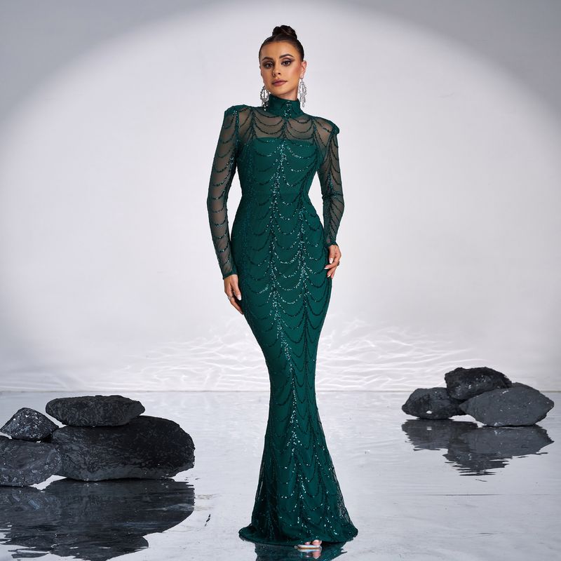 ملابس نسائية فستان طويل الأكمام أسود متدلي جذاب من...