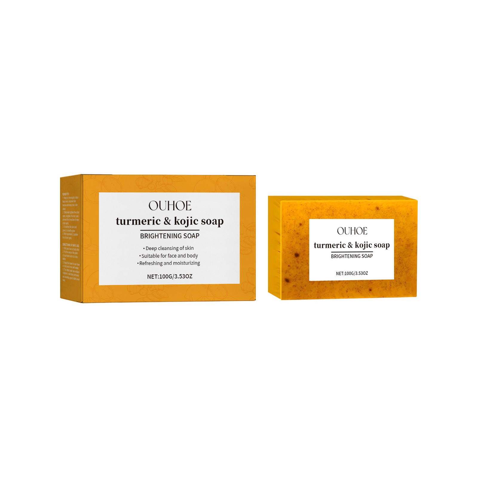 Lemon Turmeric Brightening Soap gently cleanses the skin, moisturizes, hydrates and replenishes water. It is a facial and body care soap