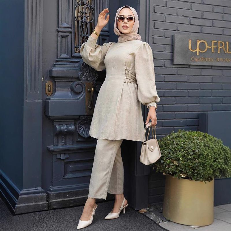 ملابس نسائية حزام عربي كم مصباح معروض للبيع سروال...