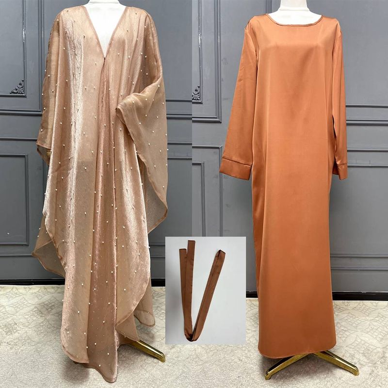 ملابس نسائية ملابس إسلامية عباية بسيطة مع لؤلؤ وسم...