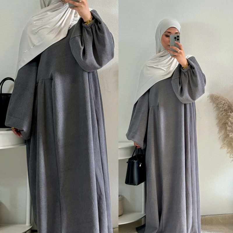ملابس نسائية تركيا دبي تذبذب كبير فضفاض عادي فستان طويل
