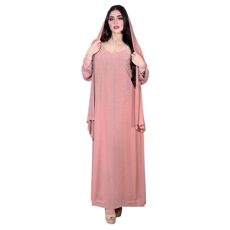 ملابس نسائية ساخنة مرصعة بحبيبات شيفون فستان حفلة لامع