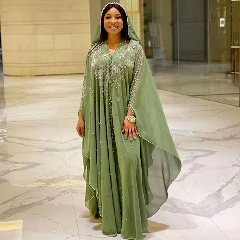 ملابس نسائية كريستال الشرق الأوسط أفريقيا جنوب شرق آسيا الراينستون كم ترمبتي نسائي فضفاض موديل شال