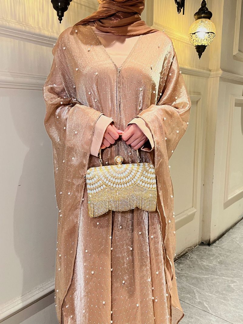 ملابس نسائية ملابس إسلامية فستان روب لؤلؤ نجمة أني...