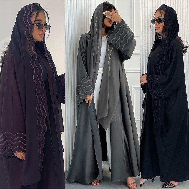 ملابس نسائية معاطف مطرزة رائعة مع توربان قطعتين