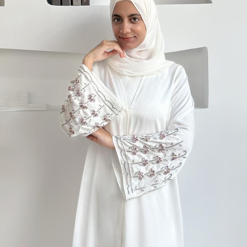 ثوب نسائي ساخن ماسي أبيض Robe نسائية