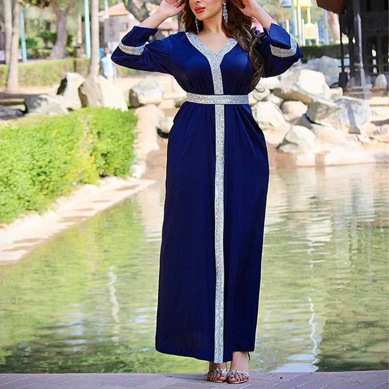 Gürtel Robe Abaya طويلة ملابس نساء مسلمة حزام عباء...
