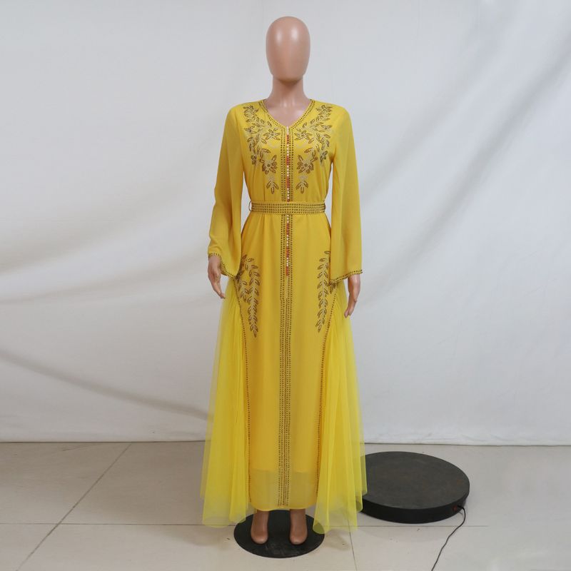 ملابس نسائية تنورة شبكية فستان مرصع بالألماس