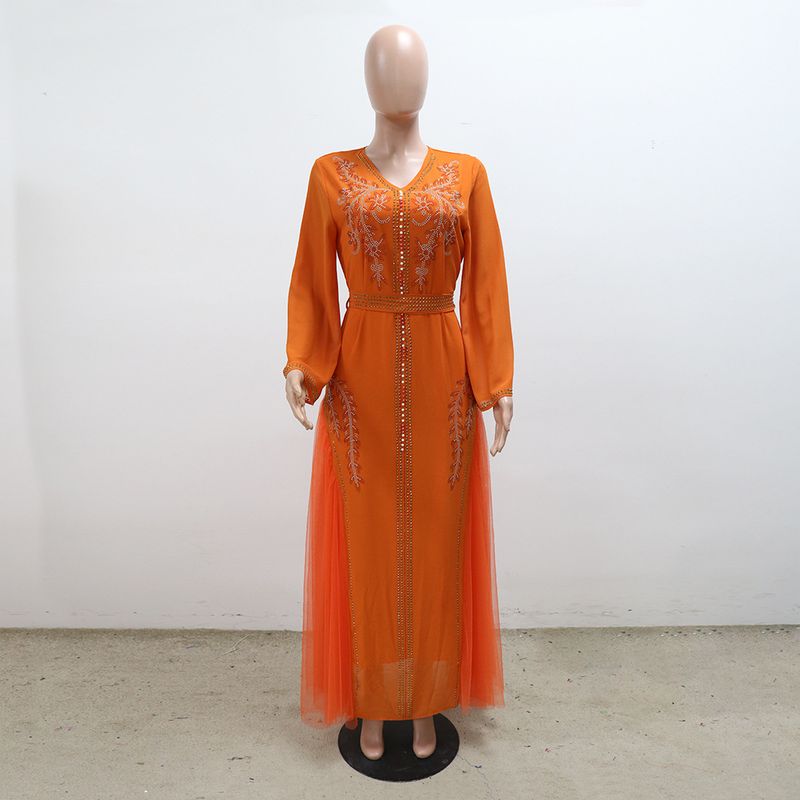 ملابس نسائية تنورة شبكية فستان مرصع بالألماس