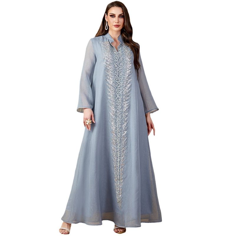 ملابس نسائية معطف مطرز بحبات ثقيلة أزياء إسلامية ل...