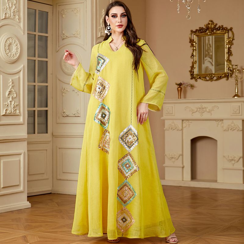 ملابس نسائية مسلمة الشرق الأوسط بلوزة طويلة مزينة...