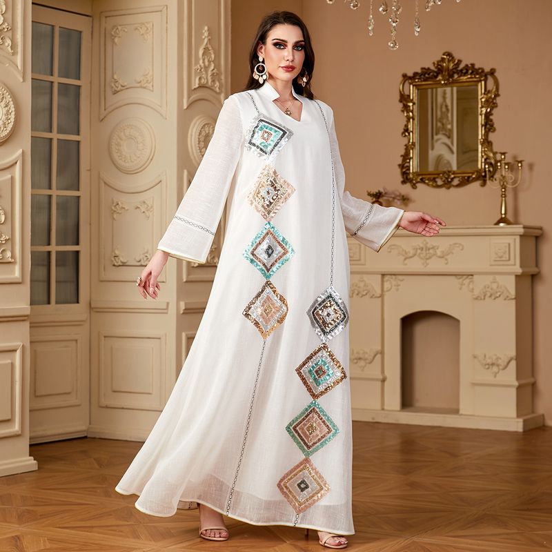 ملابس نسائية مسلمة الشرق الأوسط بلوزة طويلة مزينة...