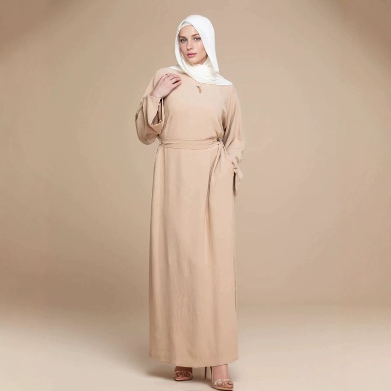 ملابس نسائية أسلوب جديد لون صلب أكمام شقوق ملابس ع...