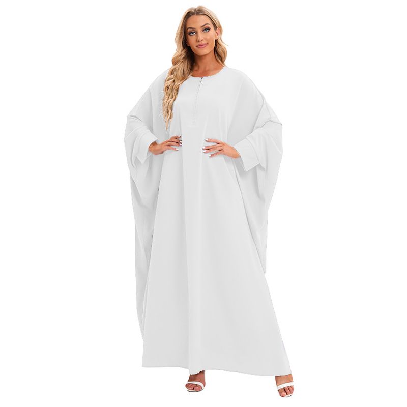 ثوب ملابس نسائية مزود بسحّاب، كم خفاش، مقاطع عبادة...