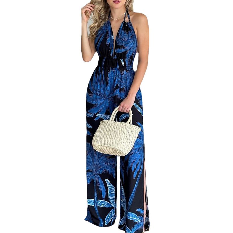 Women's Dress Digital Printing Bodysuits Colorful Jumpsuit