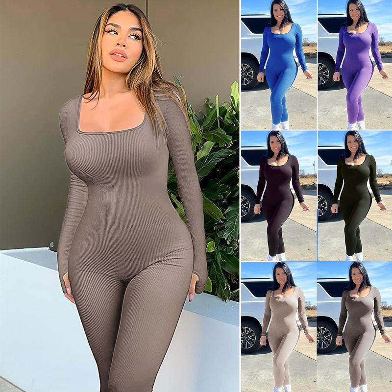 Women's High-end Sports Fiess Fabric Seamless Splicing Jumpsuit High Elasticity Bodysuits 75% nylon+25% spandex