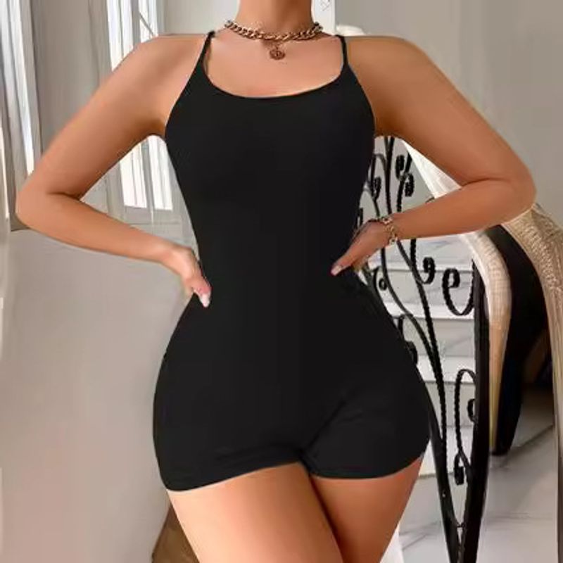 women's clothing women's casual solid color tight suspender jumpsuit jumpsuit
