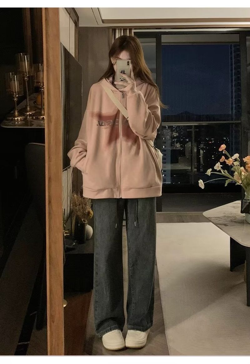 الربيع والخريف فضفاض سويدي هودي علامة تجارية أمريك...