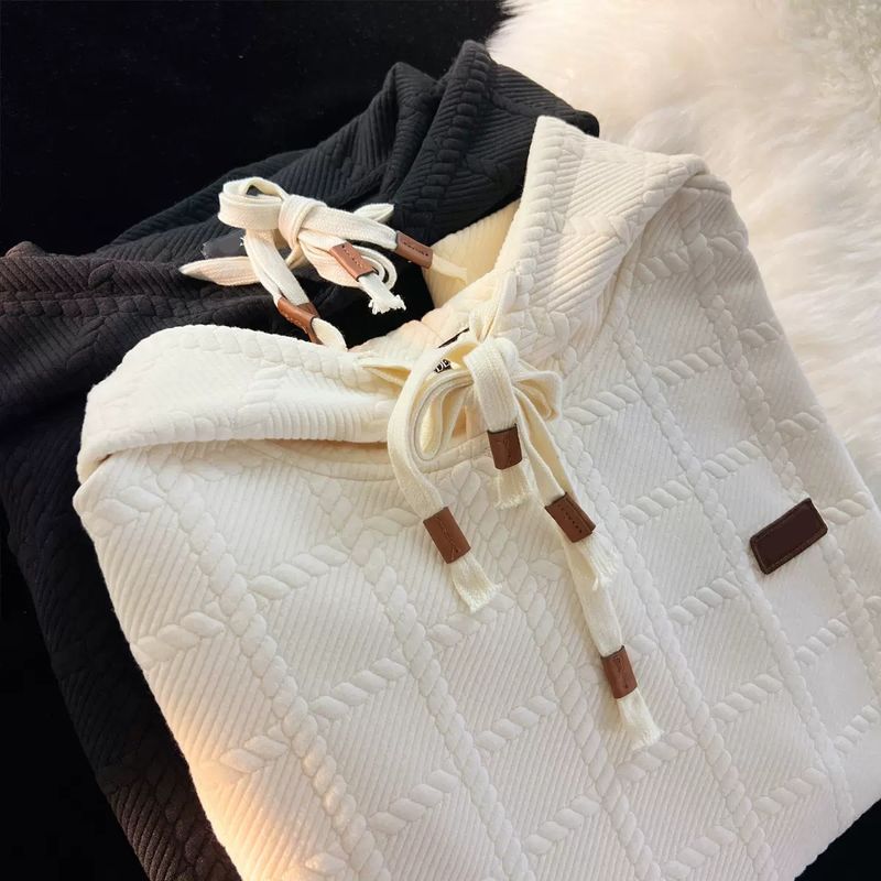 ملابس نسائية هودي فاخرة فضفاضة بنمط كسلان، معطف وا...