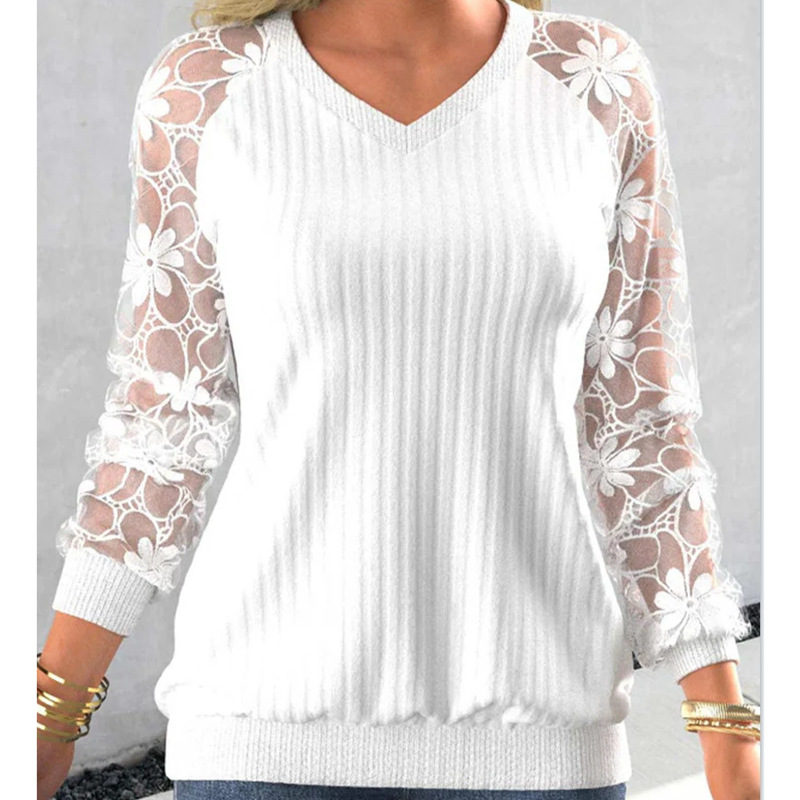 ملابس نسائية خريف وشتاء 2024 جديدة بلون صلب مع شري...