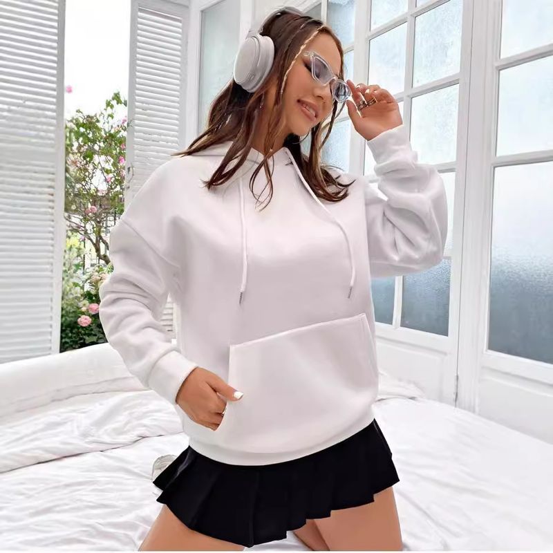 후디 هاروكو للنساء مع طبعات حروف على الظهر من صوف جد...