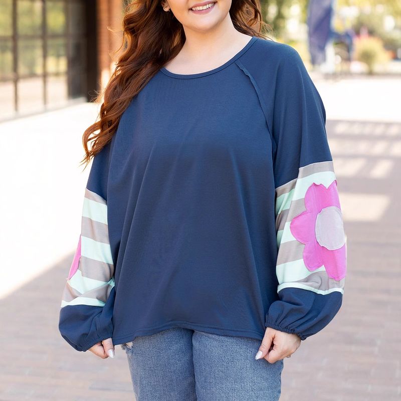 Shiying casual loose shoulder plus size top women's winter new floral print pullover hooded sweatshirt for women
