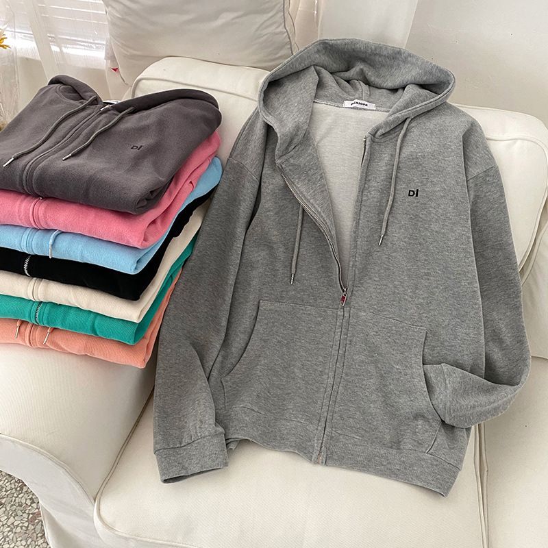 6535 Cotton Minnie Fleece Loose and Versatile Cardigan Hooded Sweater Female Student Autumn/Winter Thin Coat