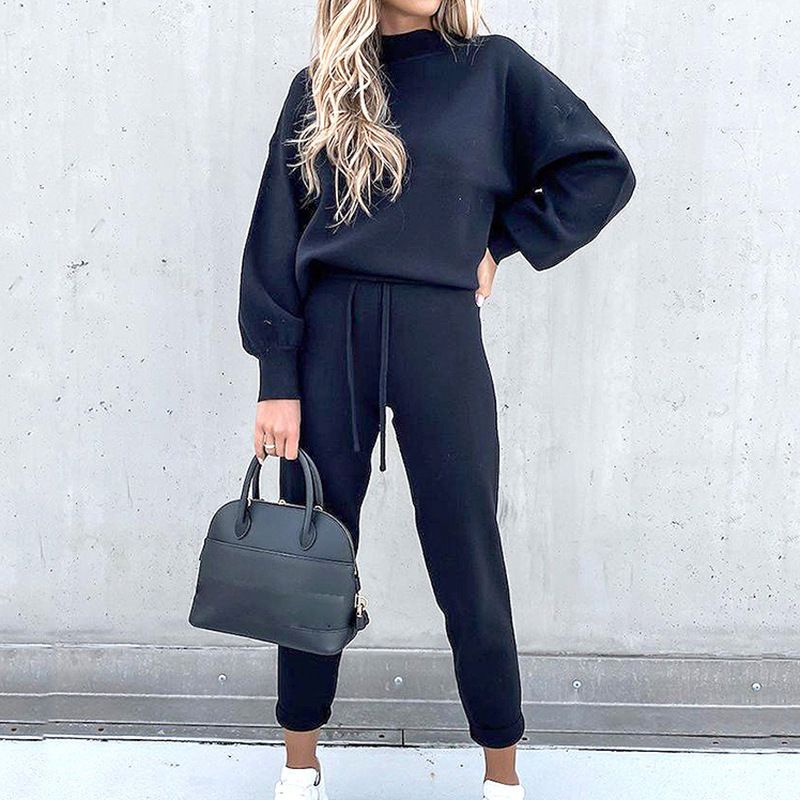 Women's Clothing Long Sleeve Fleece Fashion Casual Sweater Suit T003