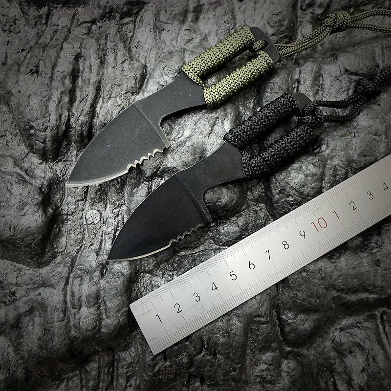 1pc All-steel outdoor knife, portable rope knife, multi-function portable knife, fruit knife, home car, wilderness survival