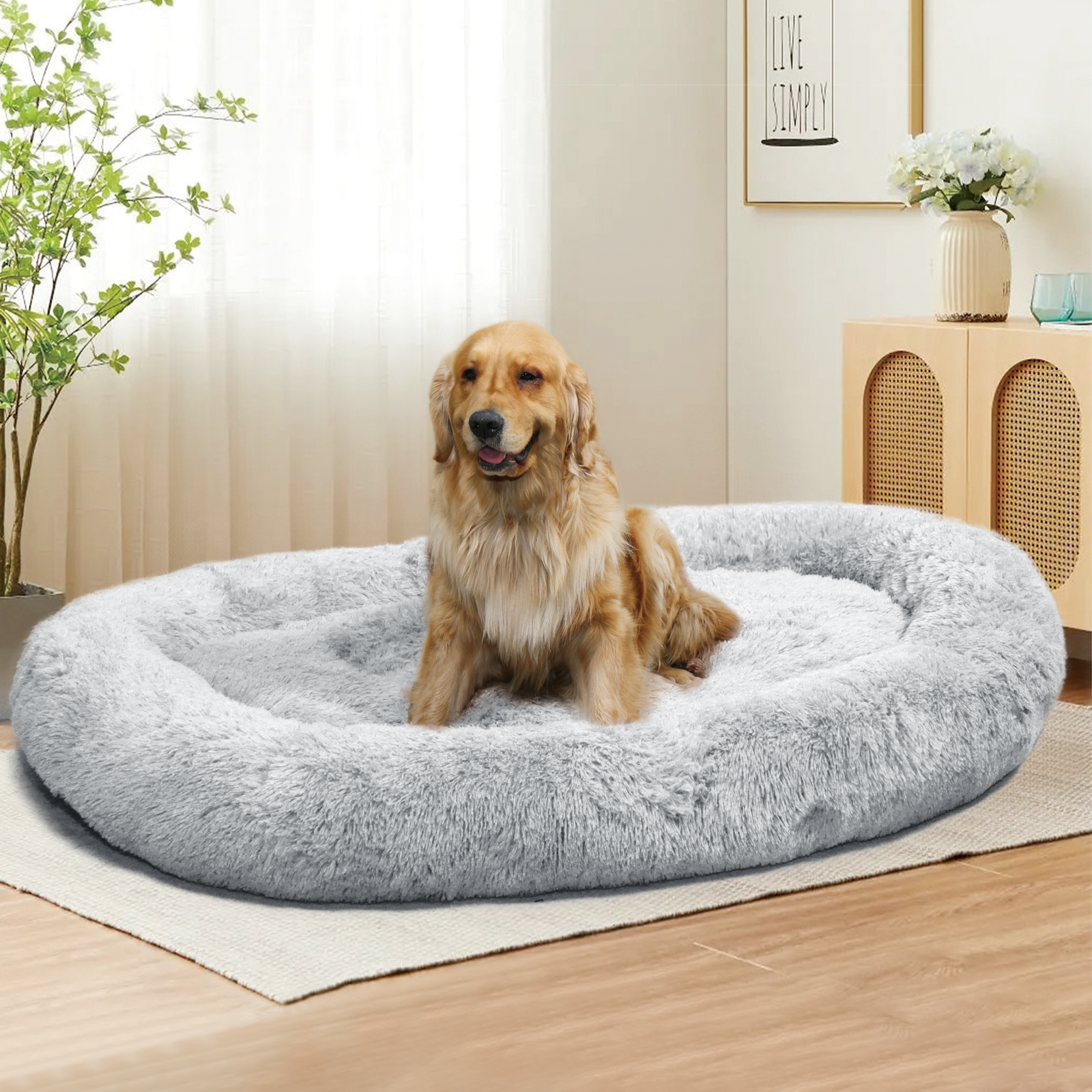 Large Dog Bed 67x43x8 Inches-Super Soft , Machine Washable & Portable With
Handles,Non-Slip Bottom For Safety