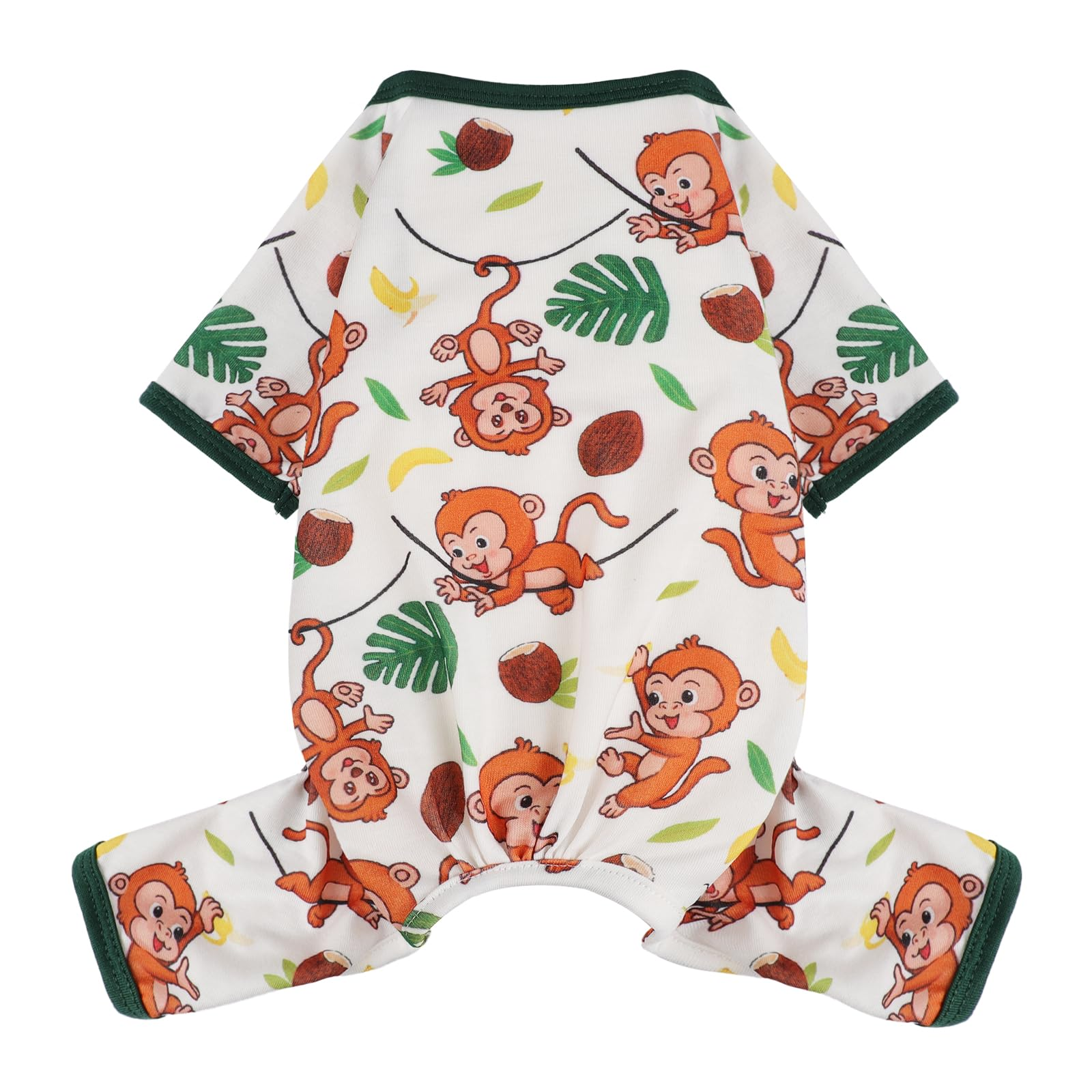 Dog Pajamas Pjs Spring Summer Dog Clothes for Small Dogs Girl Boy, Soft Stretchy Tiny Chihuahua Yorkie Puppy Clothes Doggie Onesies Cat Pet Jammies Outfit, Brown Monkey
