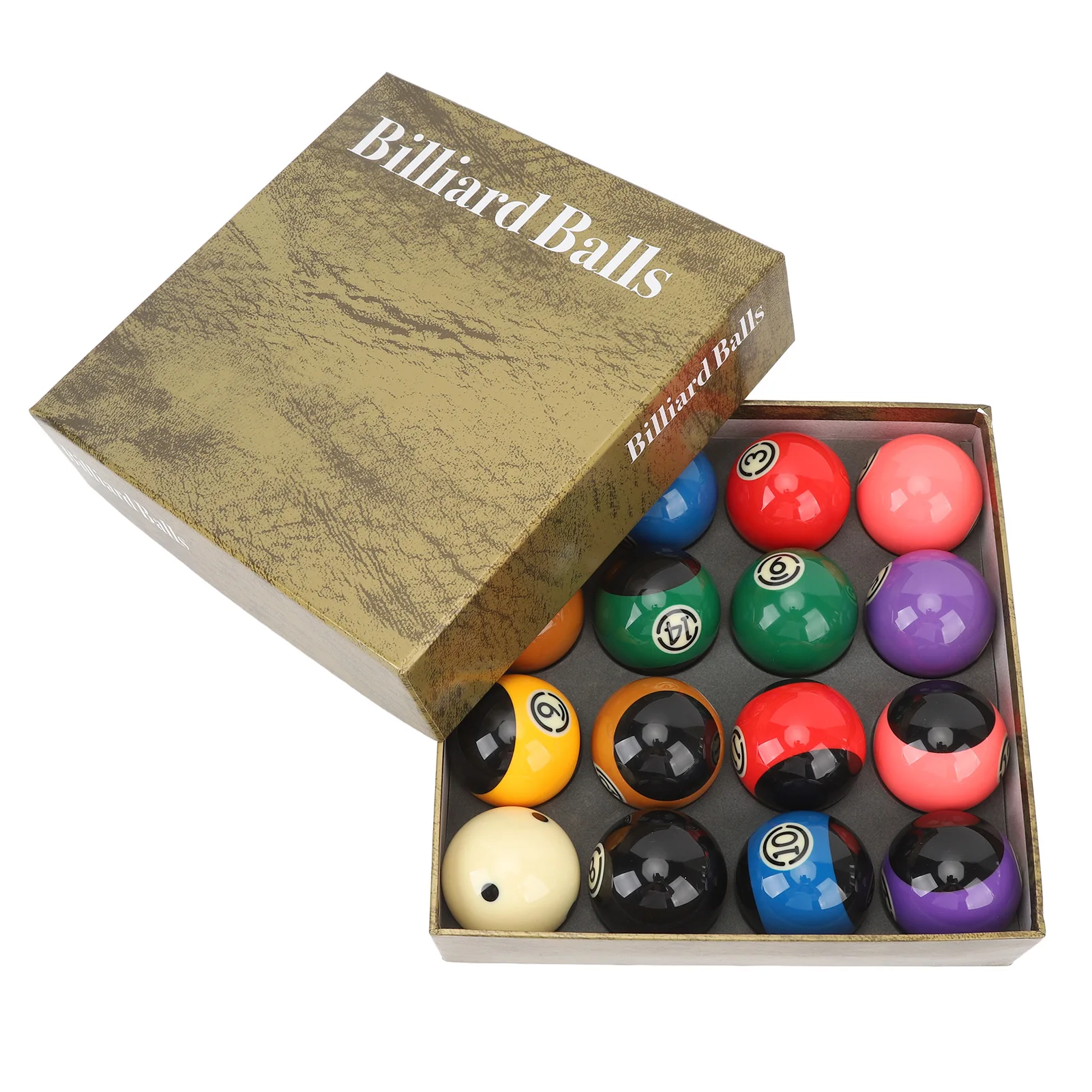 2.25inch Billiard Balls Resin High Friction Resistance Professional TV Style Pool Balls Set for Tournament Practice