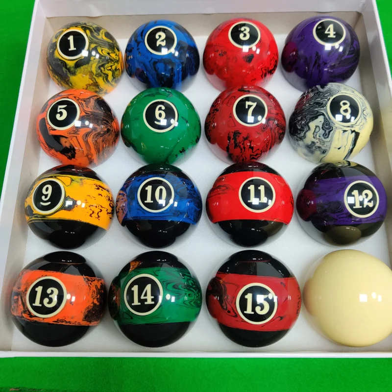 57.25mm Pool balls 16pcs full set resin marble designs 2 1/4inch Billiards pool cue balls accessories