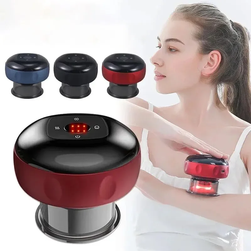 Body Scraping Massage Smart Electric Vacuum Cupping Heating Suction Cup Back Neck Arm Massger charging heating no batttery