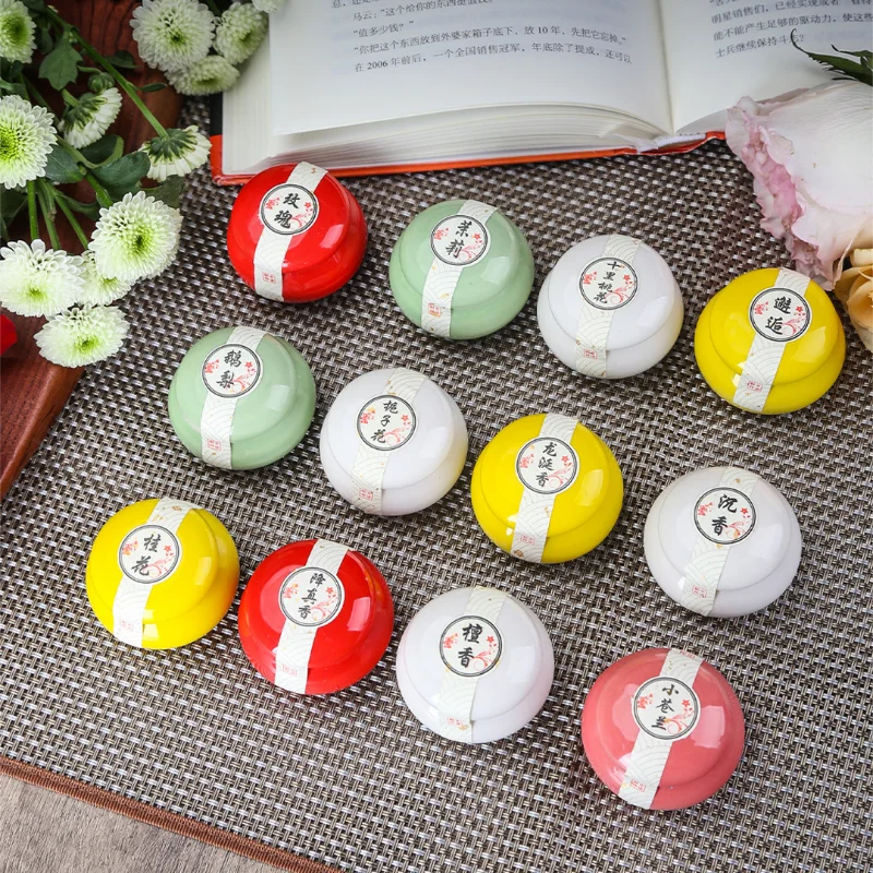 10g Ceramic Can Packaging Ancient Method Solid Incense Paste Purify The Air/remove Odors Portable Long-lasting Aromatherapy