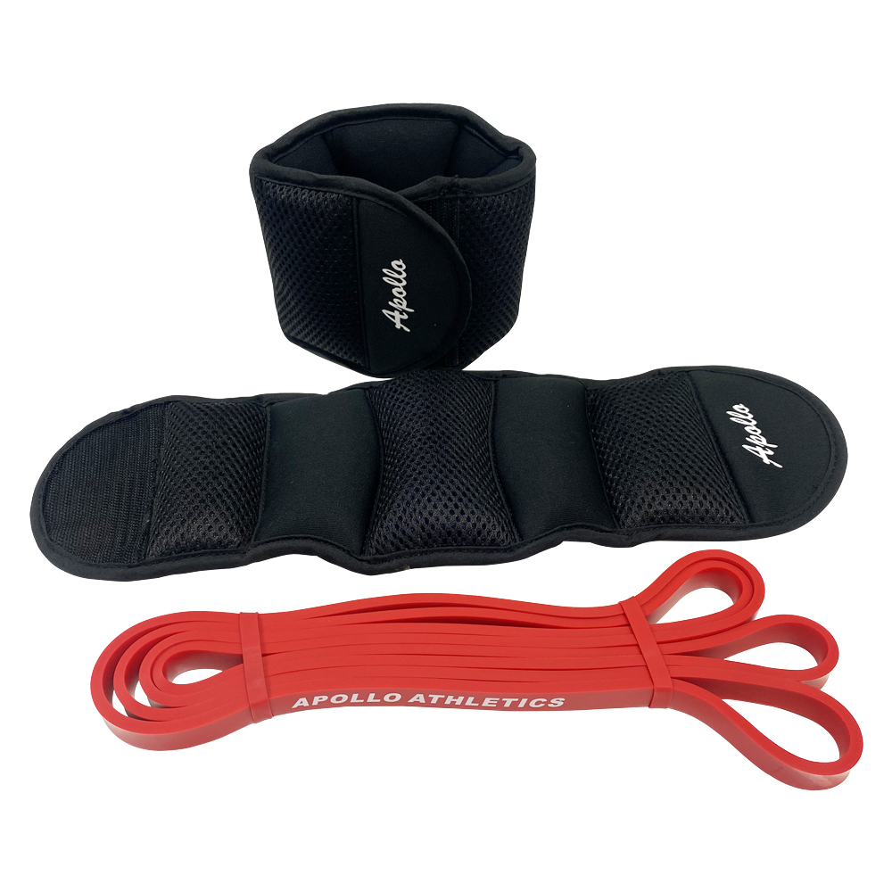 A4A ESB-0.5+AW-5LB (a Pair), Ankle/Wrist Weights ,Resistance Bands, Pull Up Assist , Eexercise Bands, Long Resistance Bands Set for Working Out, Fitness, Training, Physical Therapy for Men Women