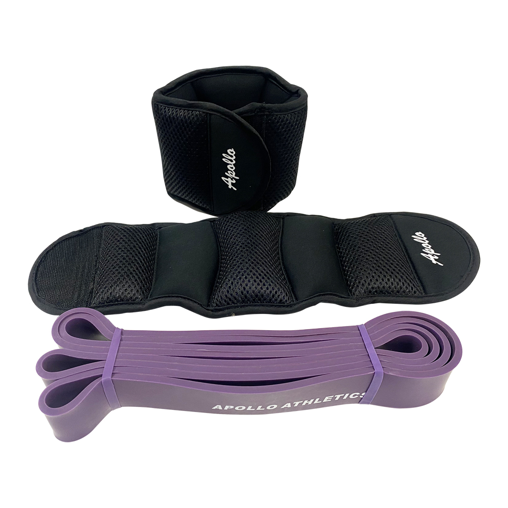 A4A ESB-1.25+AW-5LB (a Pair), Ankle/Wrist Weights ,Resistance Bands, Pull Up Assist , Eexercise Bands, Long Resistance Bands Set for Working Out, Fitness, Training, Physical Therapy for Men Women