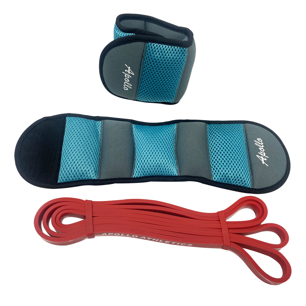 A4A ESB-0.5+AW-3LB (a Pair), Ankle/Wrist Weights ,Resistance Bands, Pull Up Assist , Eexercise Bands, Long Resistance Bands Set for Working Out, Fitness, Training, Physical Therapy for Men Women