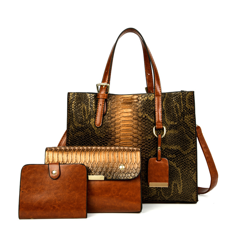 Large Capacity Crocodile Print Tote Bag Set - Women's Fashion Handbag, Shoulder Bag & Purse