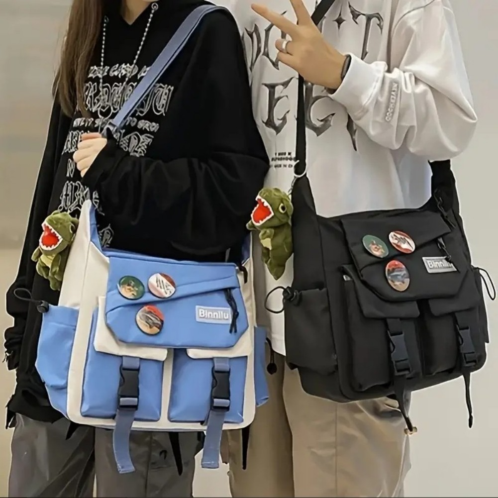 Versatile Crossbody Messenger Bag Backpack  Large Capacity Aesthetic Cute Casual Travel  Daypacks