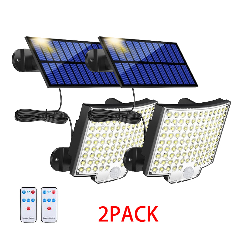 Solar Outdoor Lights Waterproof, LED Security Lights with 16.5 ft Cable, Motion Sensor Lights, Flood Light for Streets, Courtyards,Parking Garages