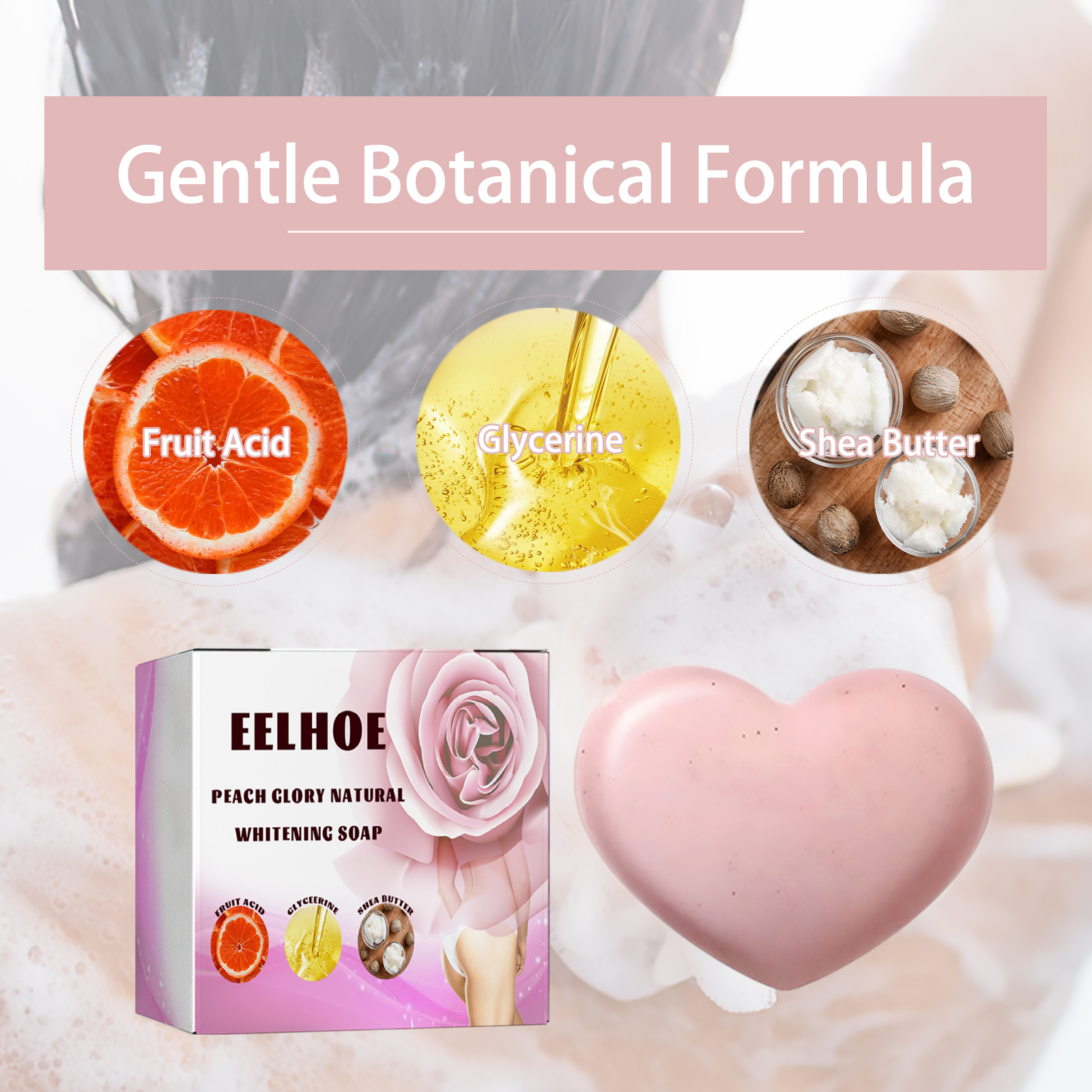EELHOE Bath Soap, Acne Removal Moisturizing Brightening Skin Body Cleansing Soap