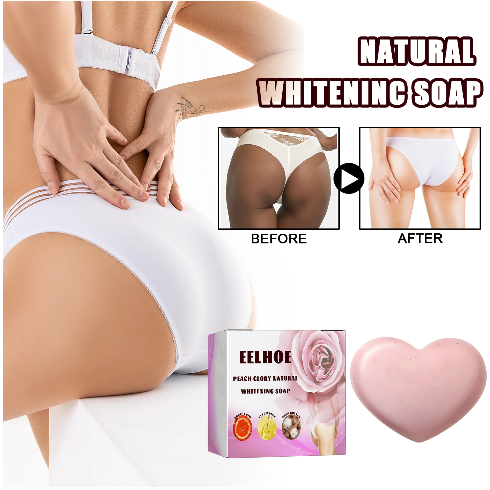 EELHOE Bath Soap, Acne Removal Moisturizing Brightening Skin Body Cleansing Soap