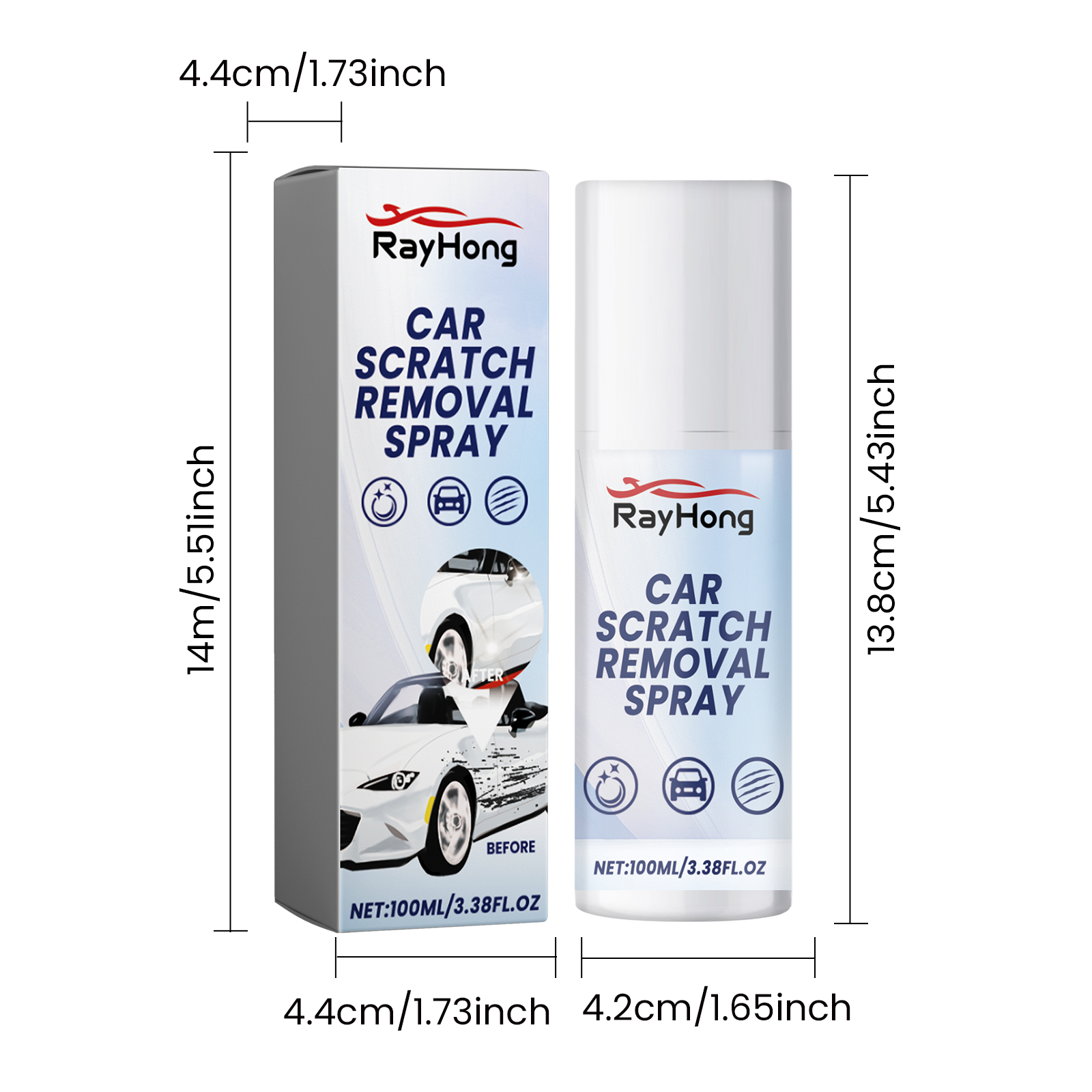 Rayhong Car Scratch Removal Spray, Body Paint Scratch Repair Care Cleaning And Polishing Spray