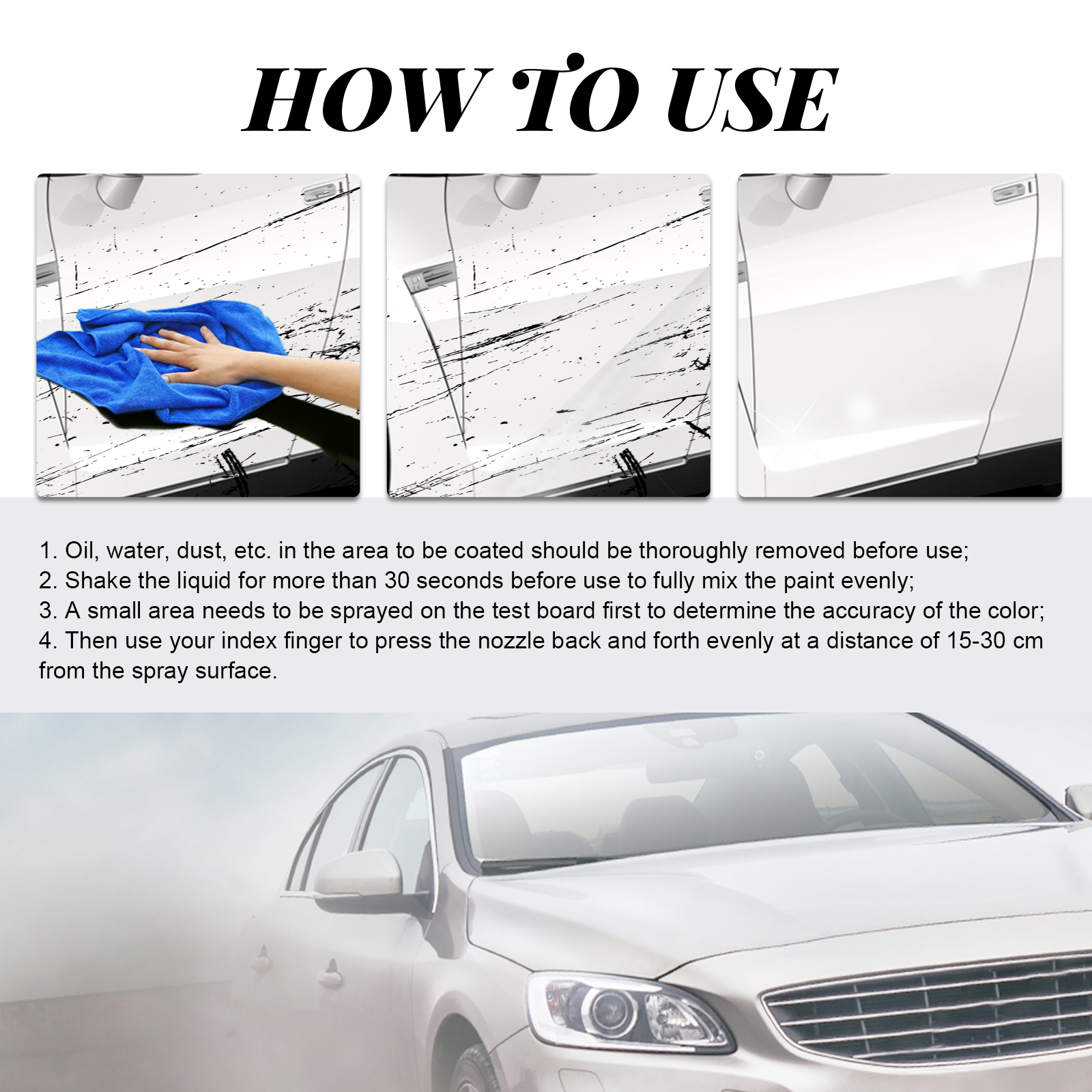 Rayhong Car Scratch Removal Spray, Body Paint Scratch Repair Care Cleaning And Polishing Spray