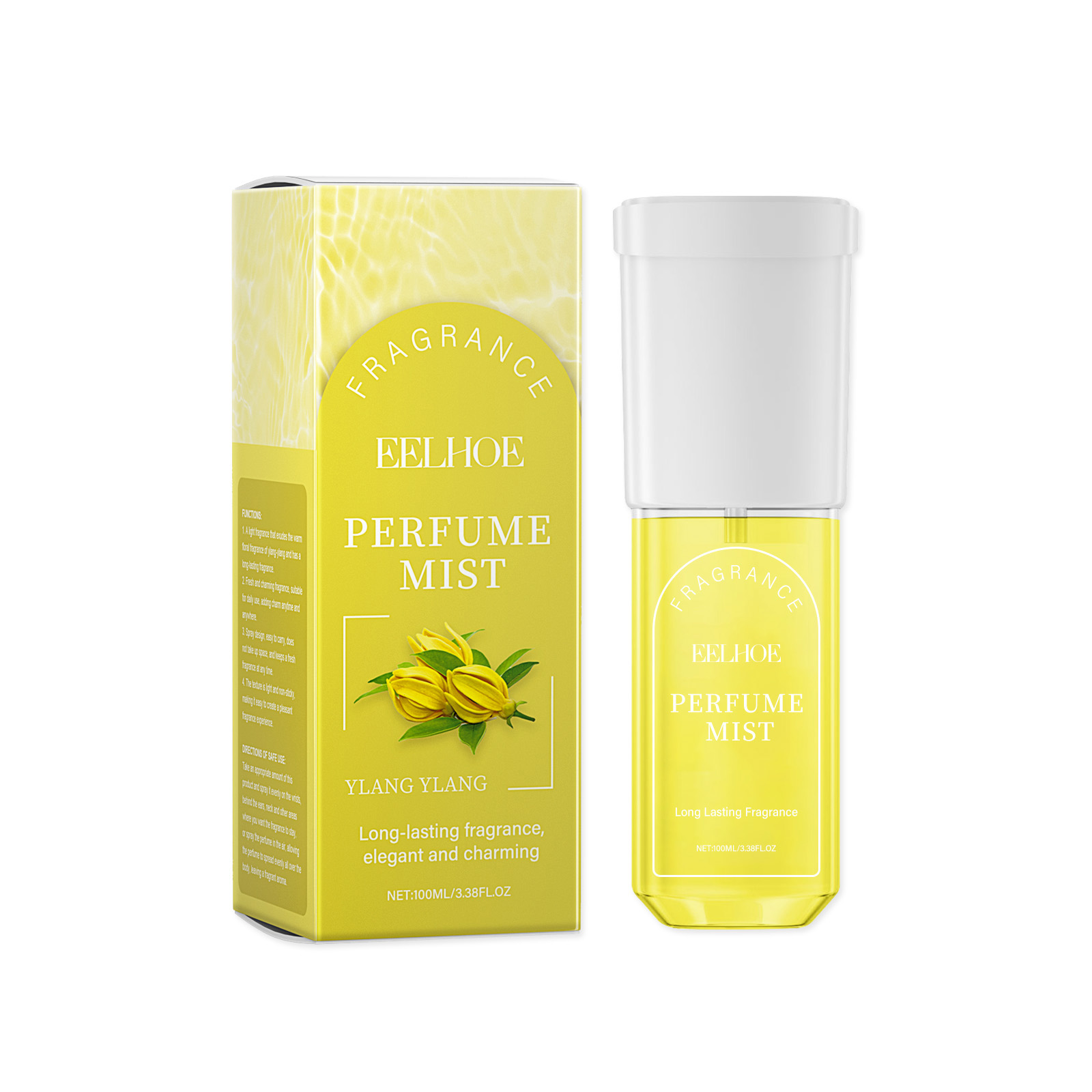EELHOE Ylang Ylang Evening Body Perfume Spray, Light Fragrance Soft Fragrance With Natural Fresh And Not Oily Light Fragrance