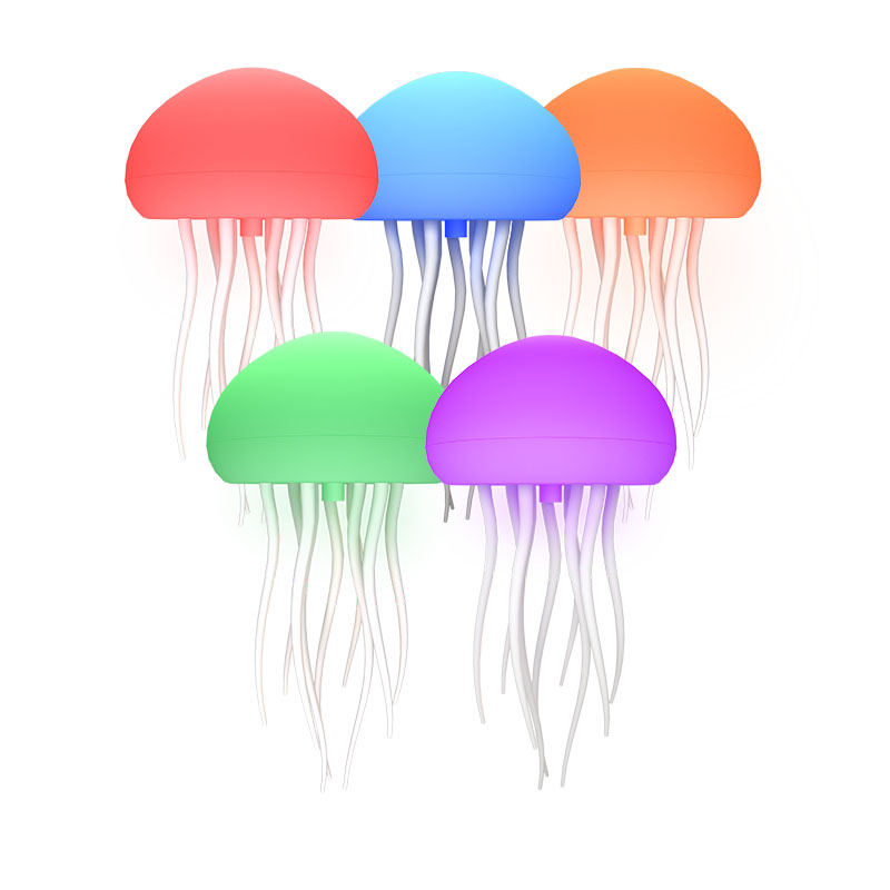 LED Jellyfish Lamp RGB Gradient Jelly Fish Light with Dancing Legs and Touch Sensor Rechargeable Cute Desk Lamp for Bedrooms, Living Room